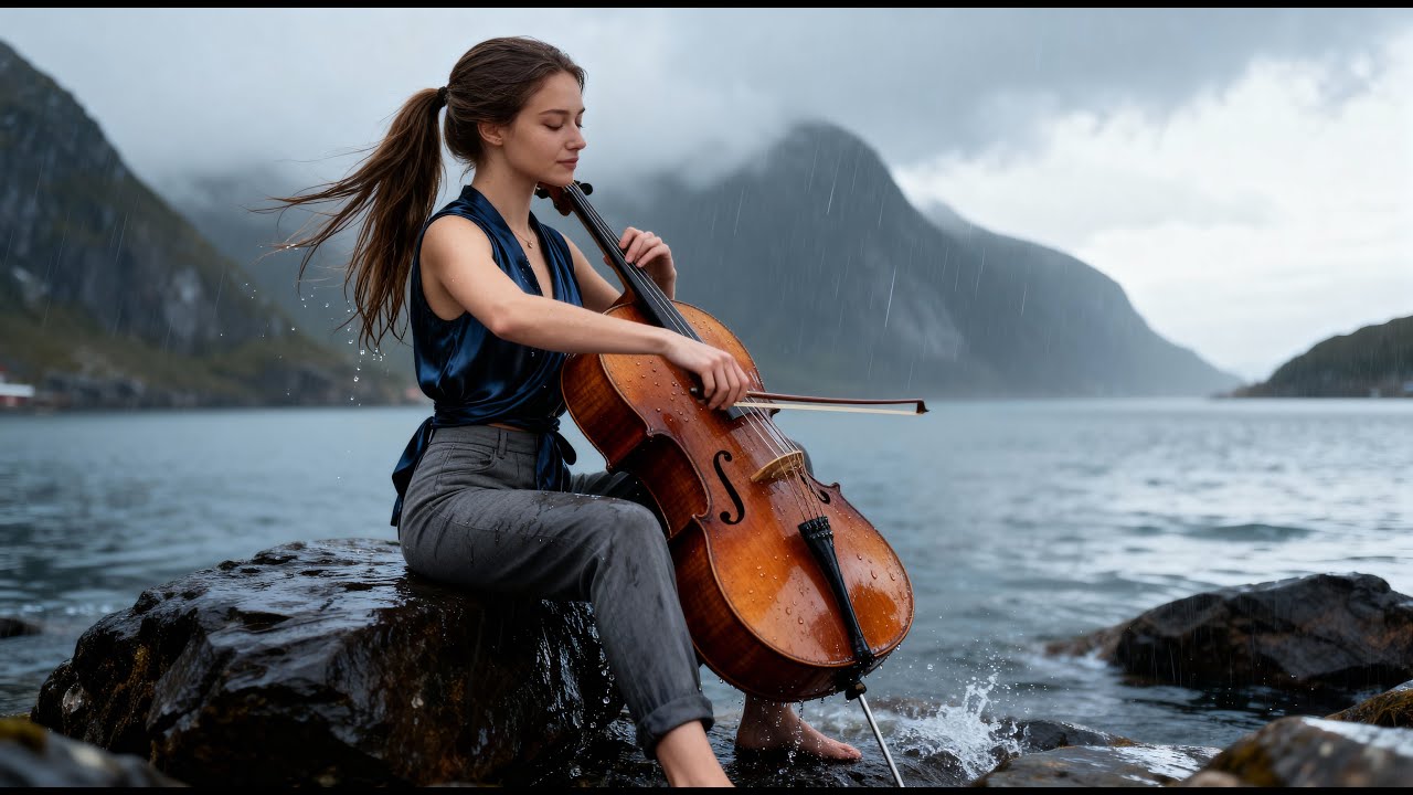 🎻🎹 Cello & Piano in Hamnøy Backside Rain – Emotional Music for Relaxation & Sleep