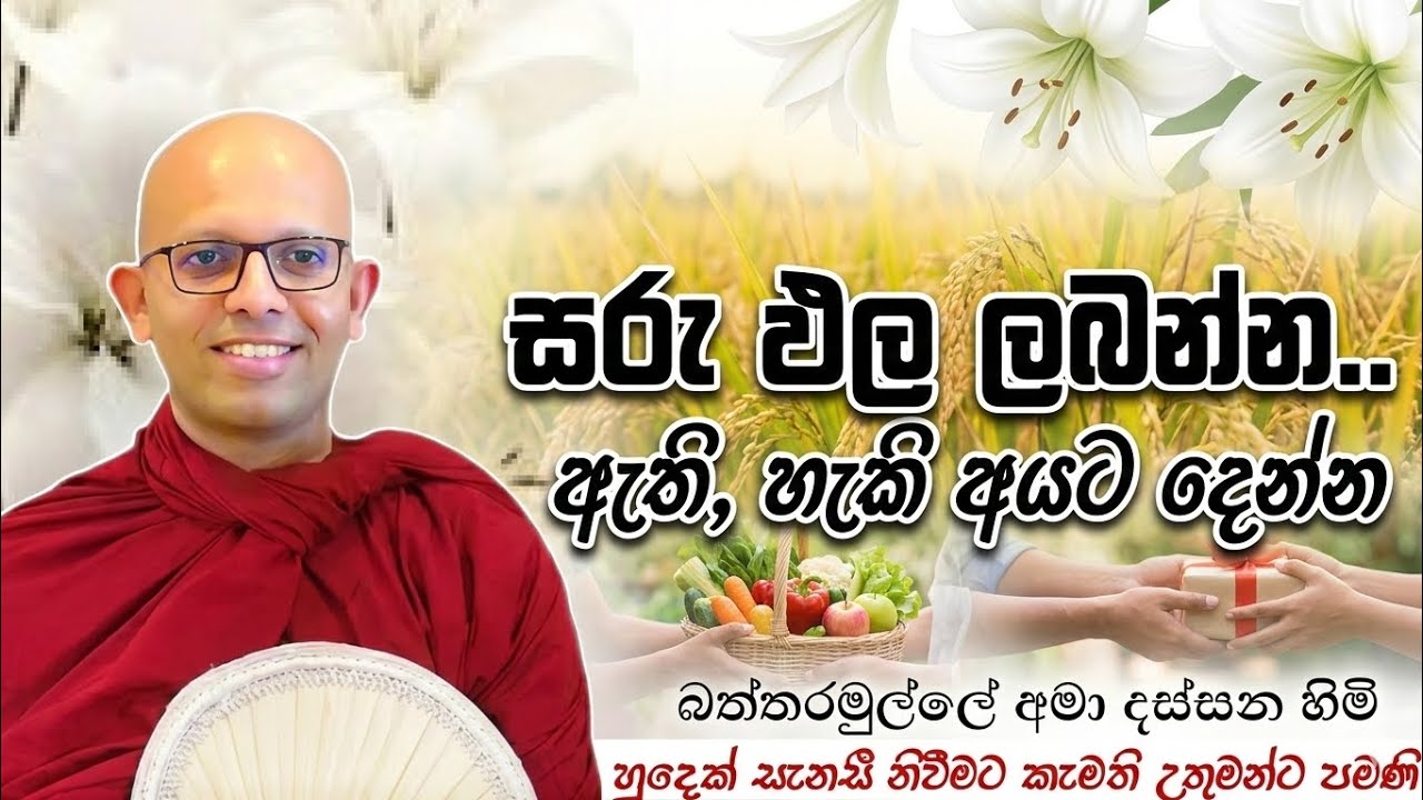 සරු පල ලබන්න ඇති, හැකි අයට දෙන්න #ven.Battaramulle Amadassana thero#jethavanarama viharaya #pahura