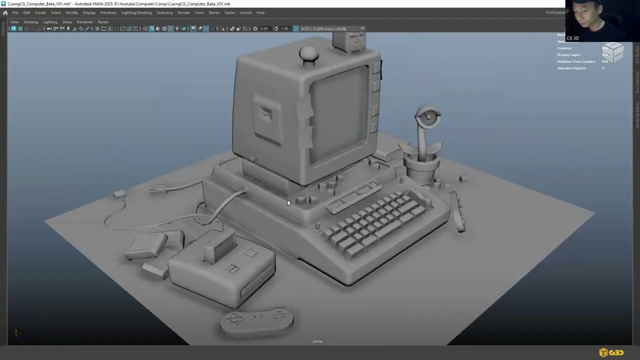 TỰ HỌC 3D HARD SURFACE | COMPUTER_Hướng dẫn thực hành Bake Normal trong phần mềm Maya