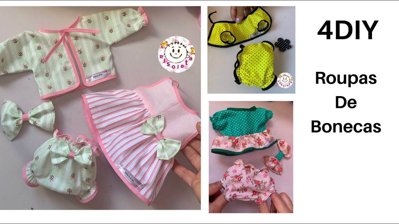Como fazer ROUPAS de BONECAS + MOLDE - Diy - Risoleta