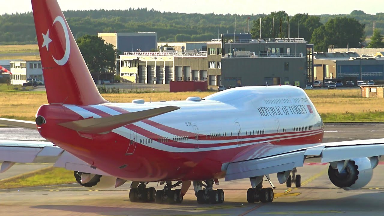 TURKEY GOVERNMENT Boeing 747-8ZV(BBJ) TC TRK Taxi,Takeoff from Hamburg Airport