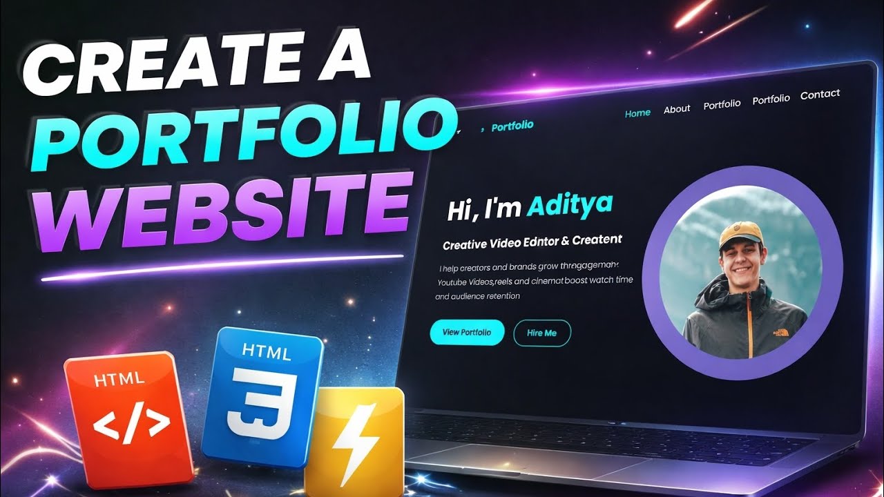 Create a Modern Portfolio Website Using HTML & CSS | No JavaScript 🚀