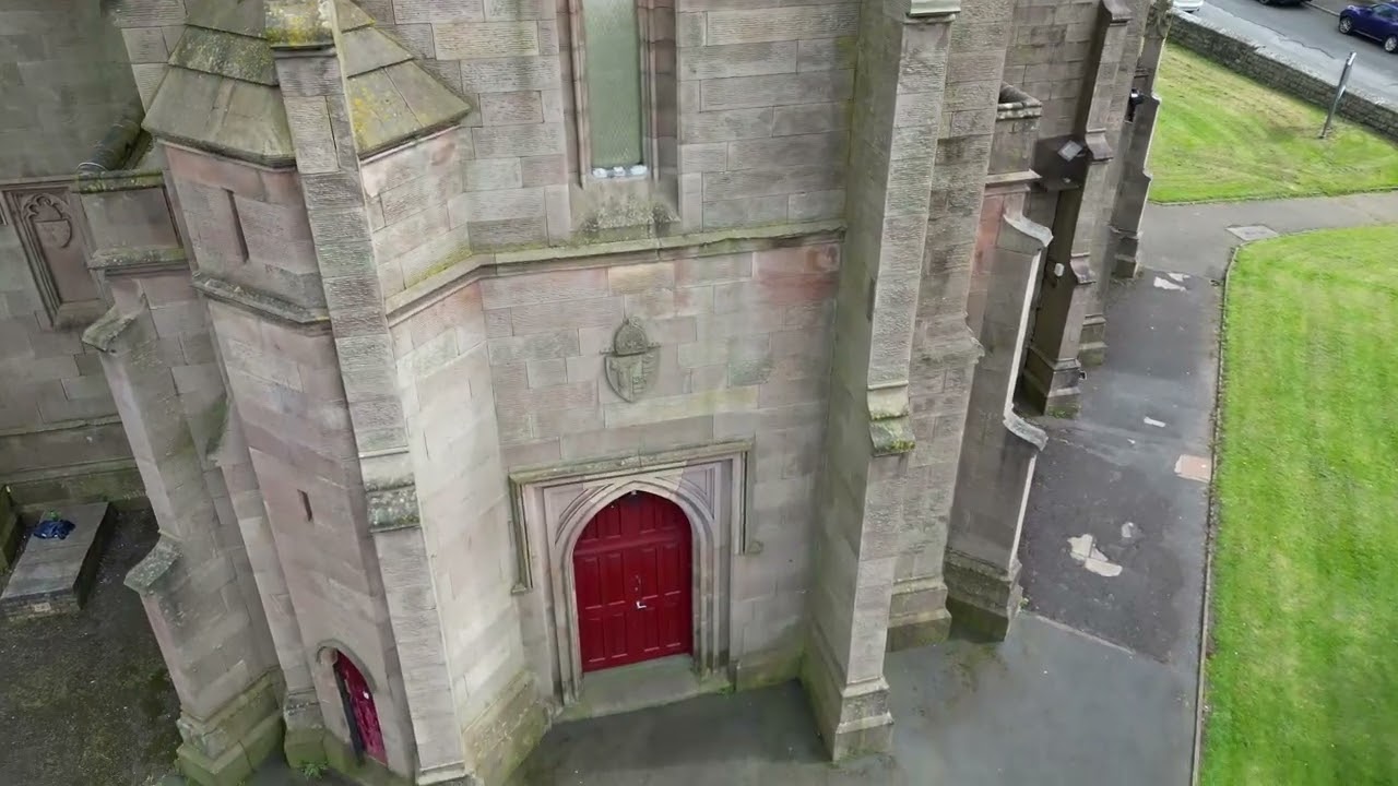 Saint Peters Church Darwen By Drone And The Owl At The Top..