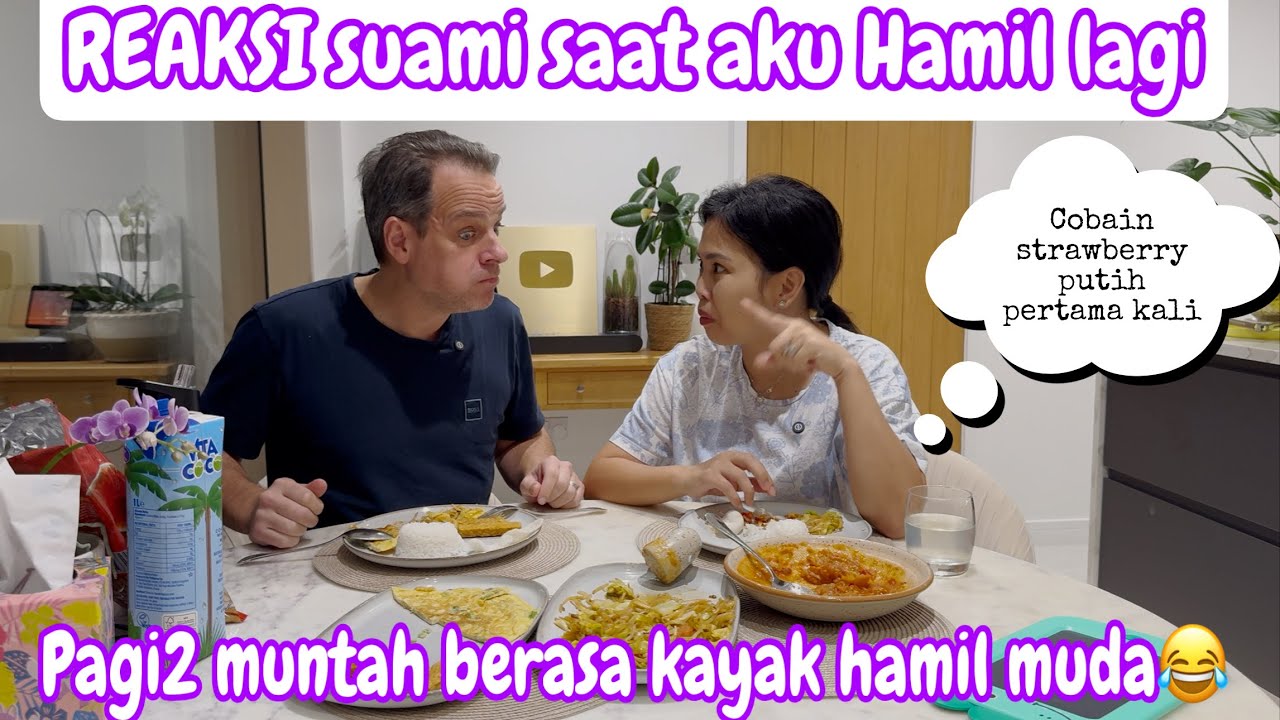 REAKSI SUAMI SAAT BILANG AKU HAMIL LAGI || PAGI2 MUNTAH2 UDAH KAYAK HAMIL MUDA 😂