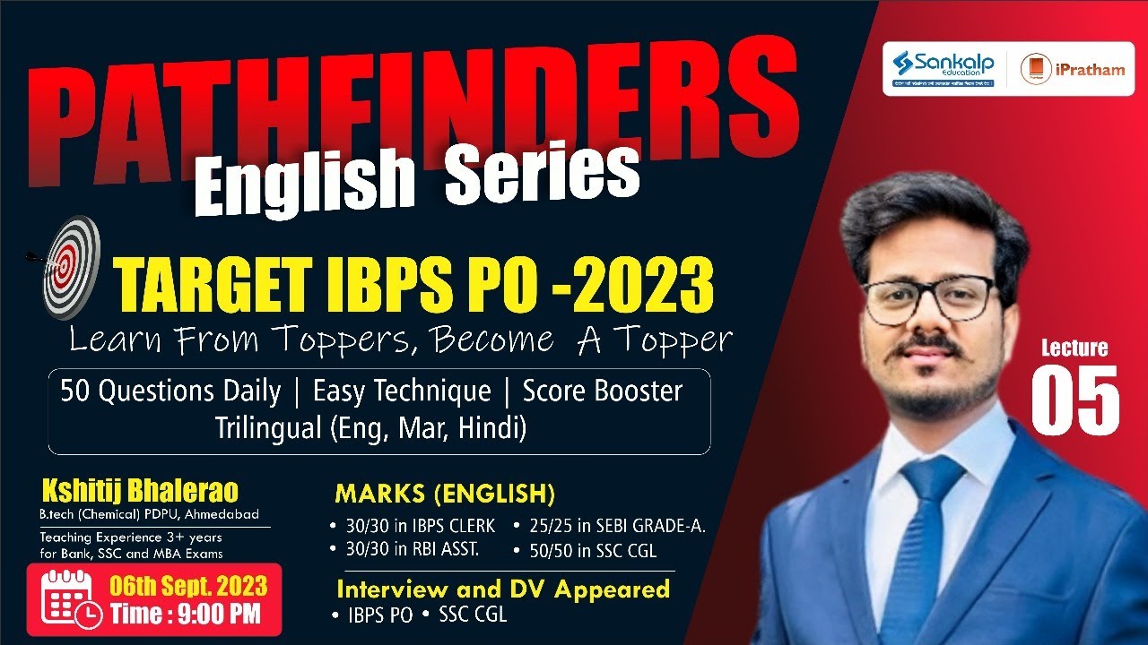 PATHFINDERS Special English Series ||  Cloze Test... Lecture 5 || Kshitij Bhalerao