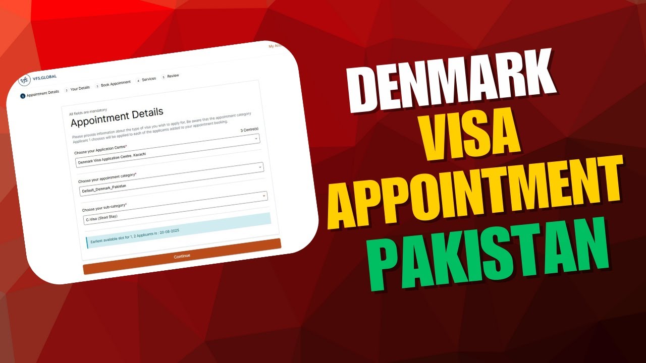 Denmark Visa Appoinment Update - Apply Denmark Visa Pakistan 2025