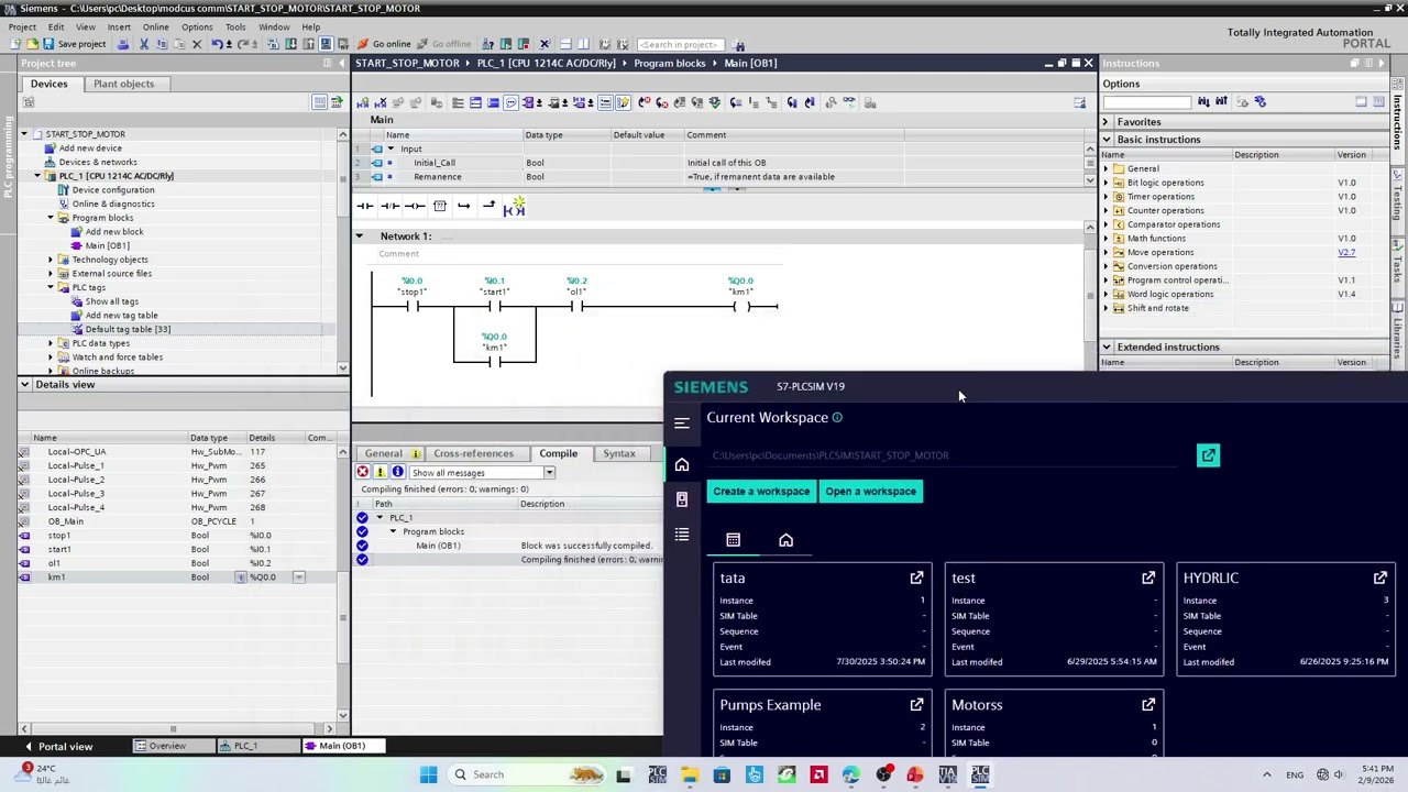 Siemens TIA Portal | Start–Stop Motor Control (S7-1200) – Part 3