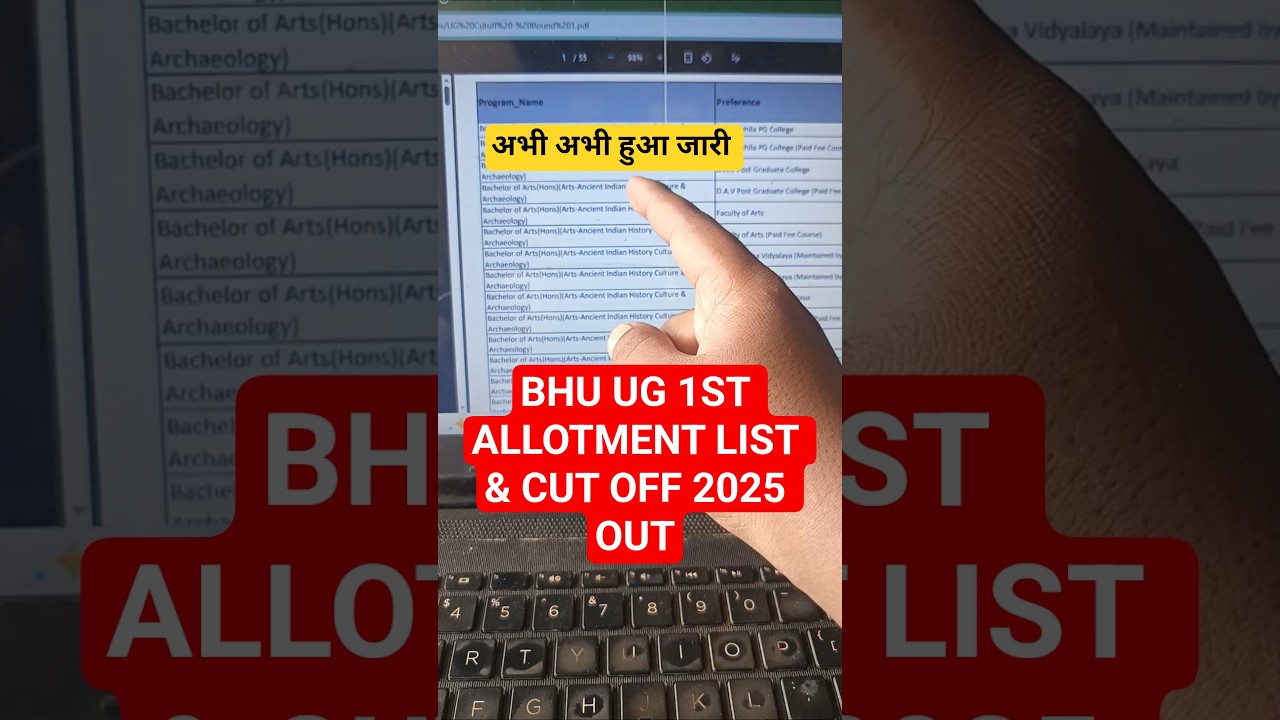 BHU 1st Round Cutoff 2025 &bull; BHU UG First Merit List 2025 | How to Check BHU UG Seat Allotment 2025
