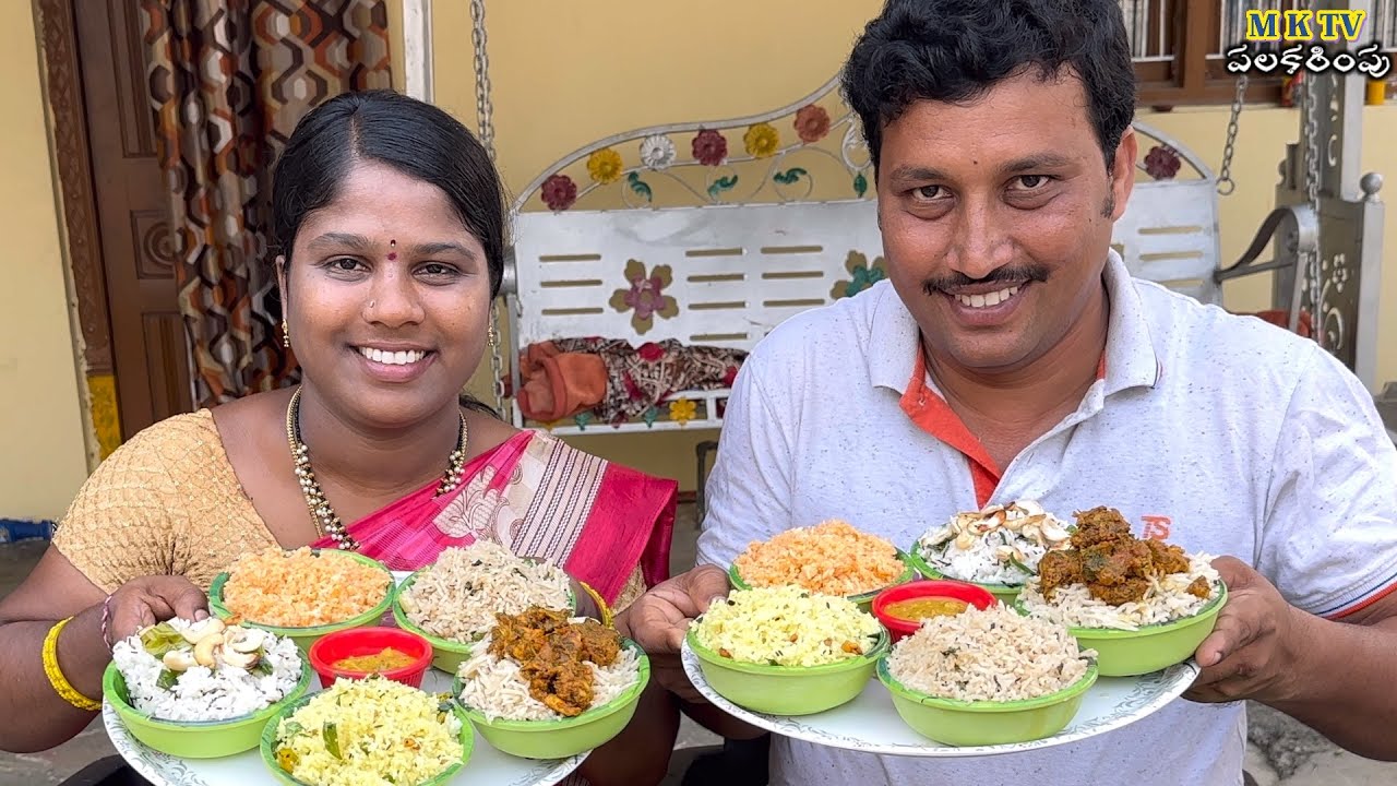 5రకాల అన్నం తిండి పోటి#Eating Challenge#147 || Thindi Poti#MKTV పలకరింపు