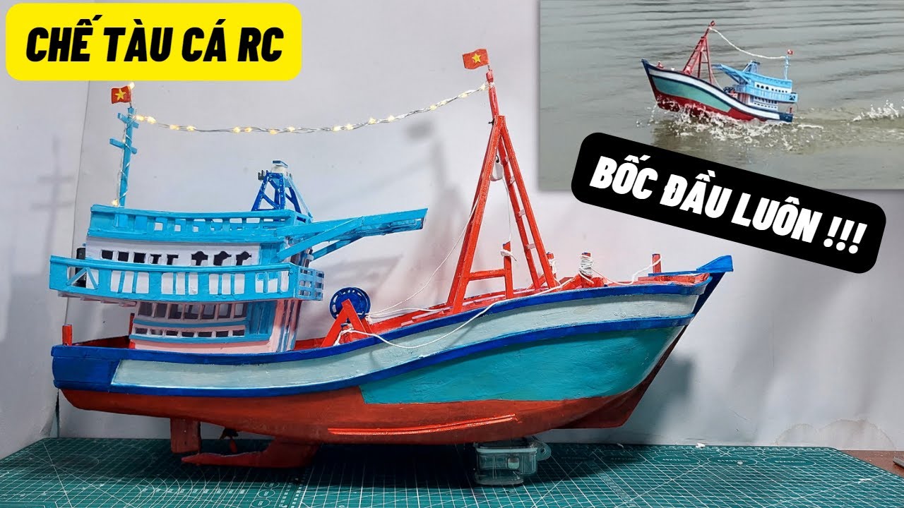 Cách Chế Tàu Cá Điều Khiển Từ Xa Với Motor Chổi Than - Có Bản Vẽ