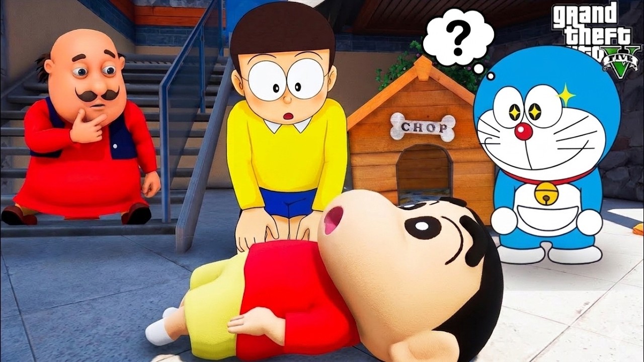 GTA V : Shinchan Missing Doraemon Franklin Chop Finding Shinchan