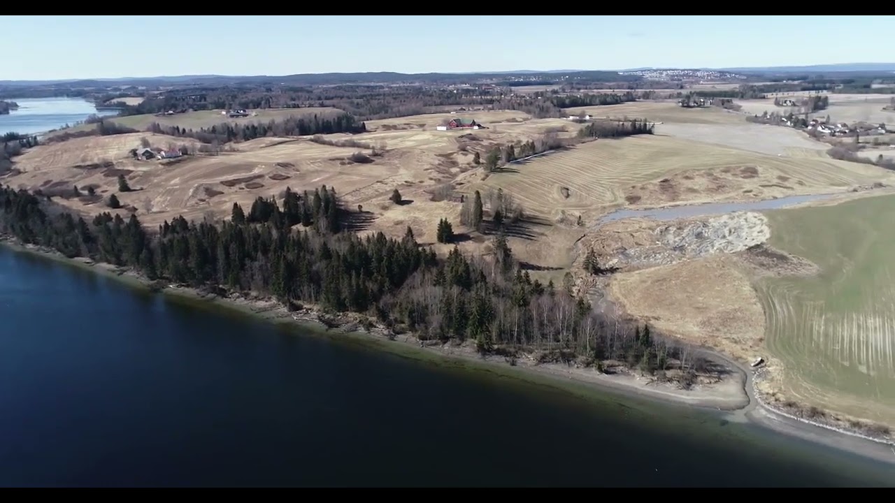 Panorama over Årnes i Nes Kommune på Romerike, Norway  April 2020
