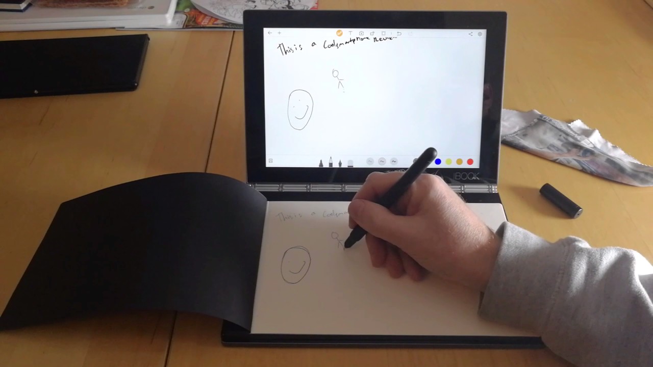 Lenovo Yoga Book — демонстрация письма с помощью ручки и планшета Real.