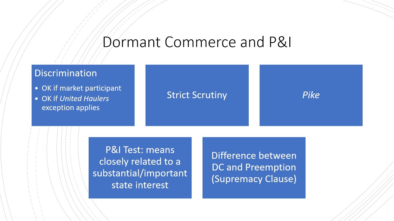 Week 14: Dormant Commerce and P&I Checklist