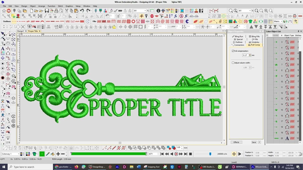 Digitizing   reduced jump stitches