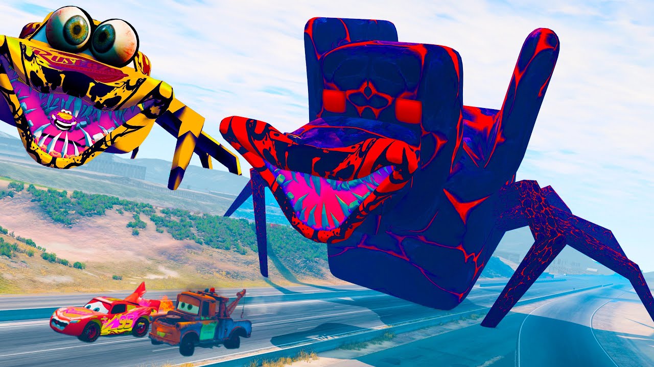 10 HOURS Lightning McQueen's Epic Monster Challenge! Friends Adventures in BeamNG.Drive