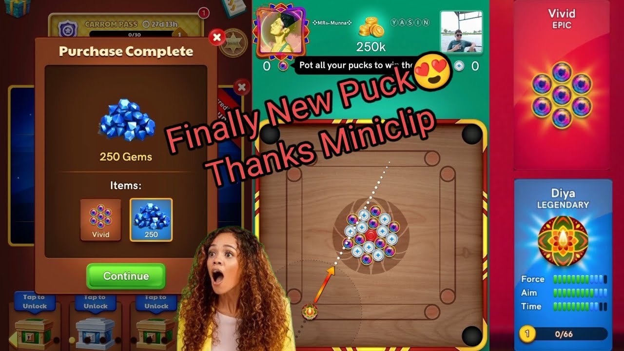 Finally New Puck Unlock😱Carrom Diya Striker Game play |&bull; Munna Official Gaming