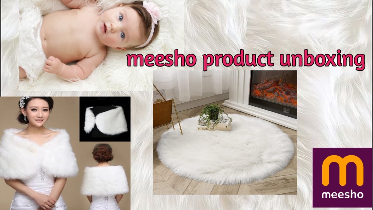 White fur fabric/ fur cloth material/ unboxing white fur fabric meesho 