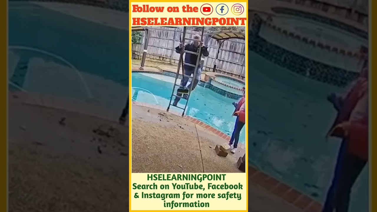 Ladder accident video, unsafe ladder practice ladder safety..#hselearningpoint #safetyofficer #view
