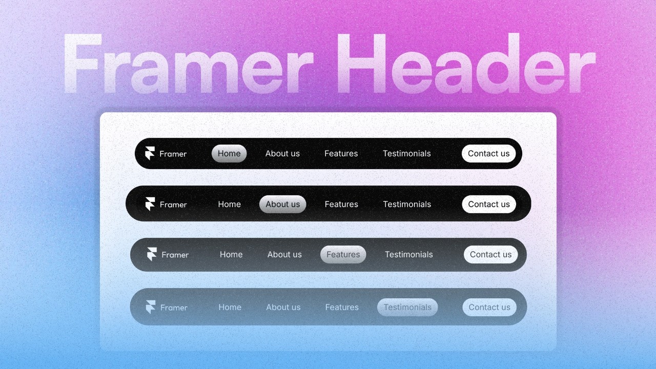 Build an Interactive Header in Framer From Scratch Navbar | Framer Header | Jabir Ahamed | #1