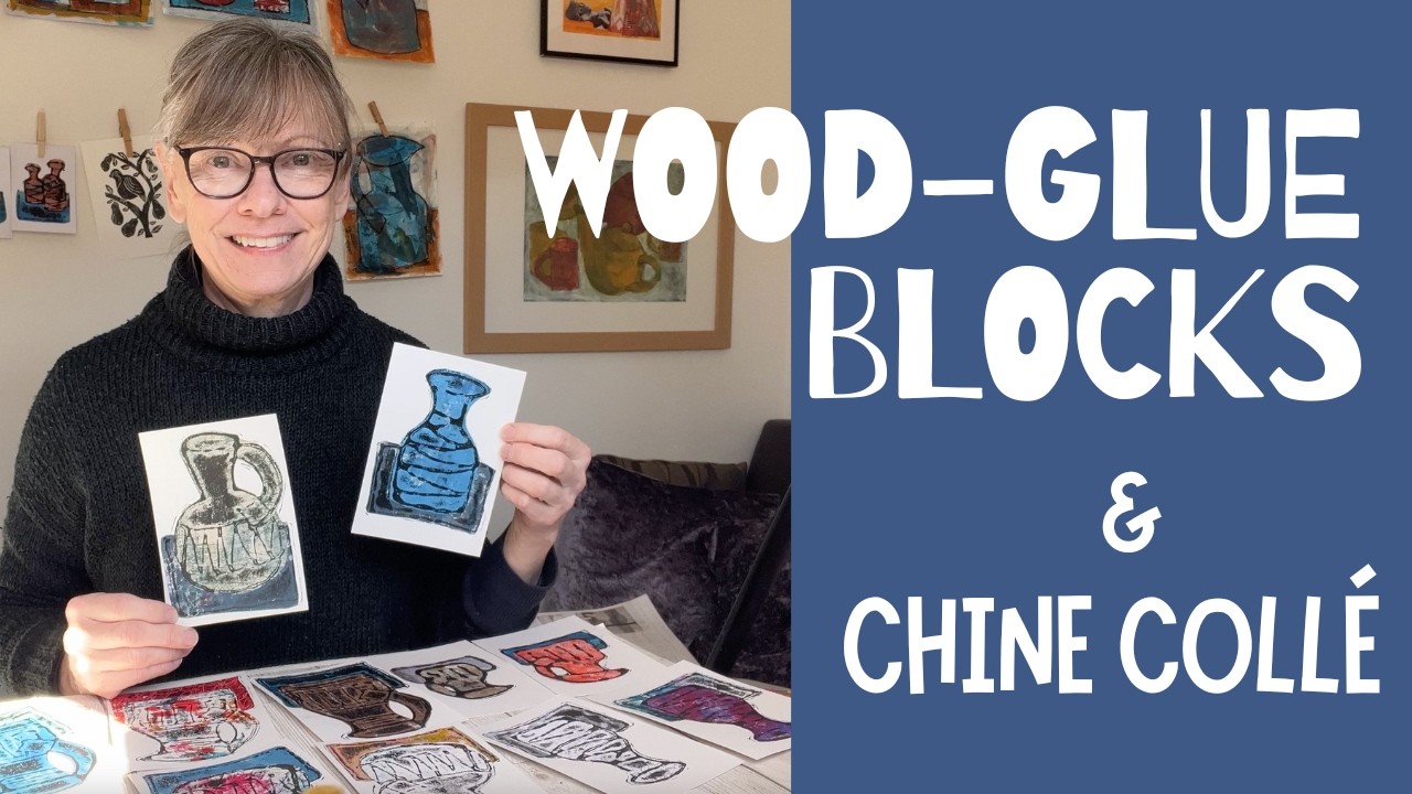 Wood-Glue Relief Printing Blocks & Chine Collé Unique Printmaking Techniques
