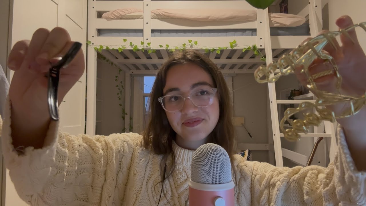 ASMR Clipping Back Your Hair (tingly) 