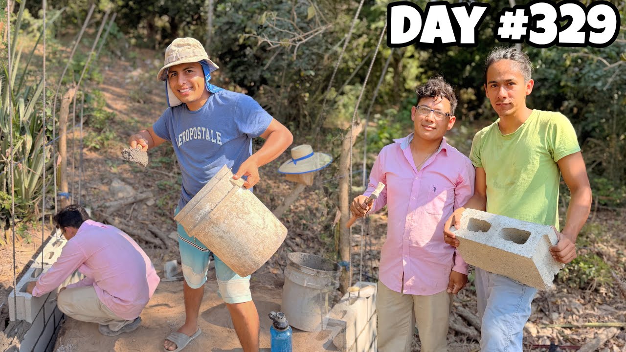 DÍA 329 de CONSTRUCCIÓN DE LA CASA DE LOS WALKING *LOS ALBAÑILES MÁS JÓVENES* (Plan cero Ocio)
