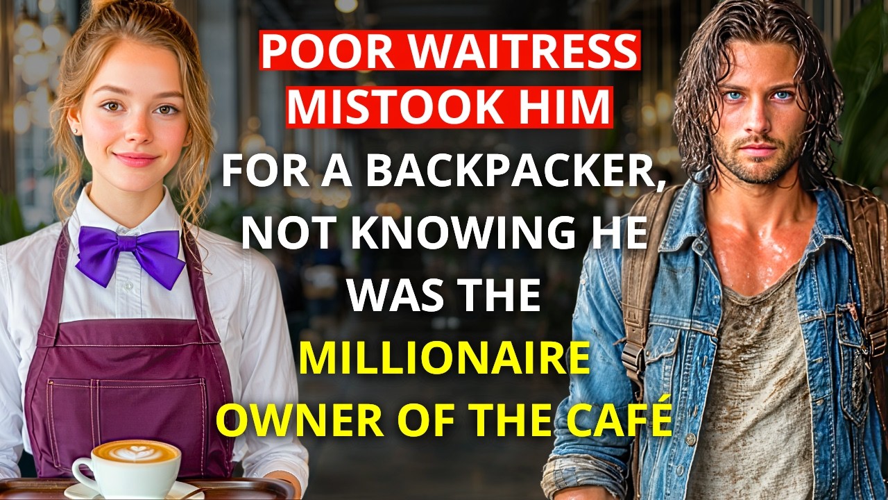 POOR WAITRESS mistook him for a BACKPACKER without knowing he was the MILLIONAIRE owner of the CAFE