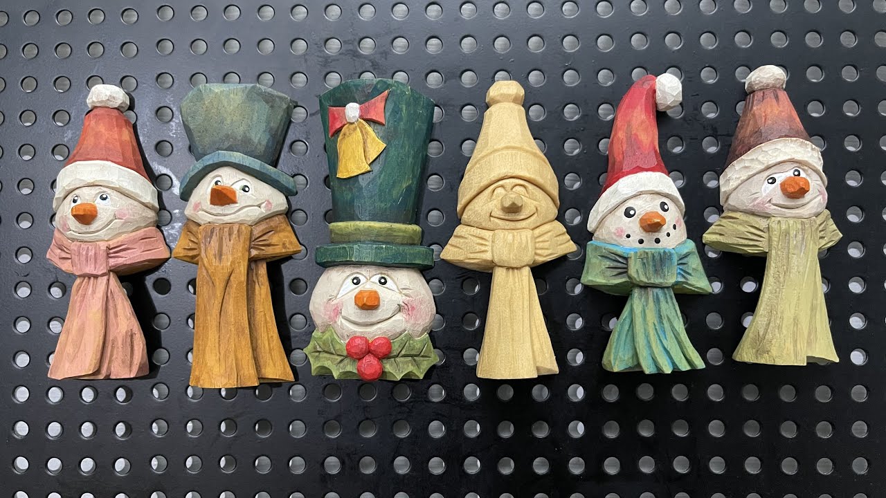 [우드카빙]눈사람인형 Woodcarving-carve a snowman