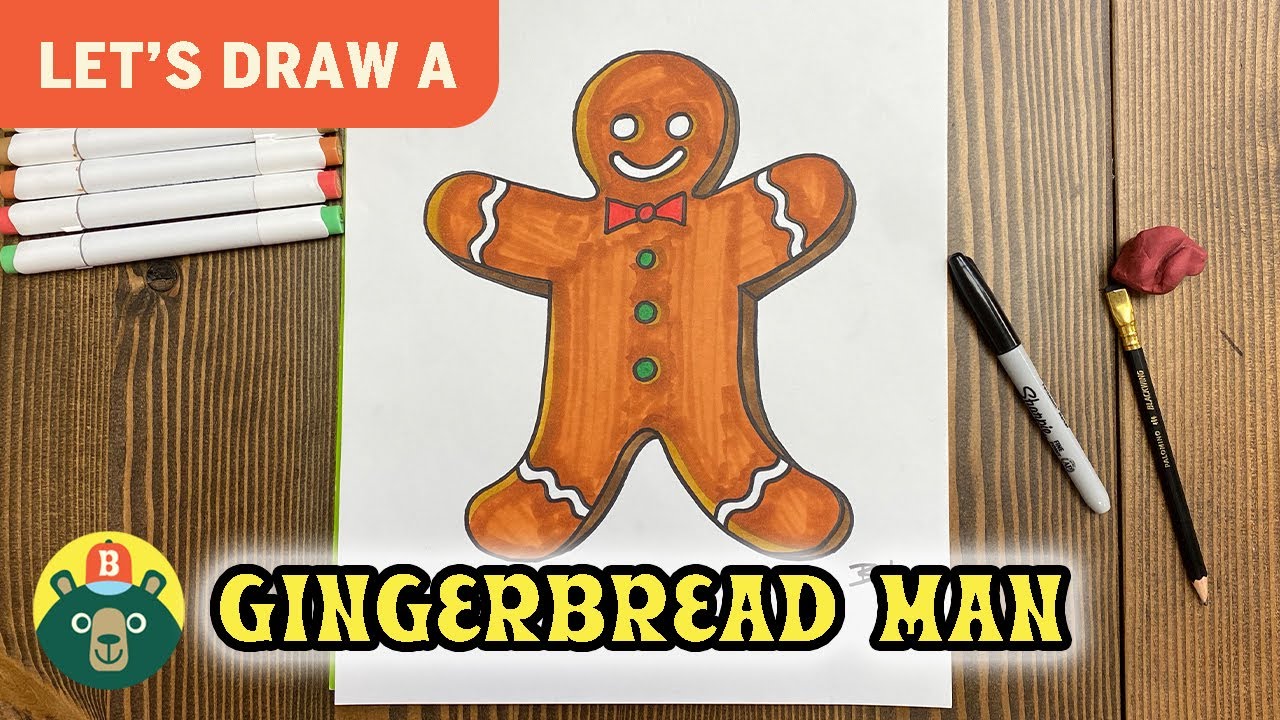 How to draw a GINGERBREAD MAN! - [Episode 120]