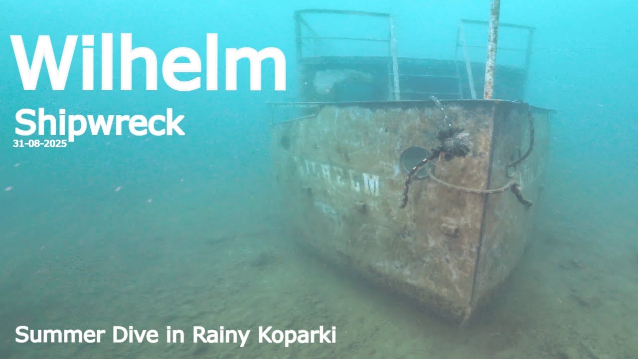 Wilhelm Shipwreck Summer Dive in Rainy Koparki. Wrak Wilhelma Koparki Jaworzno. 4K60