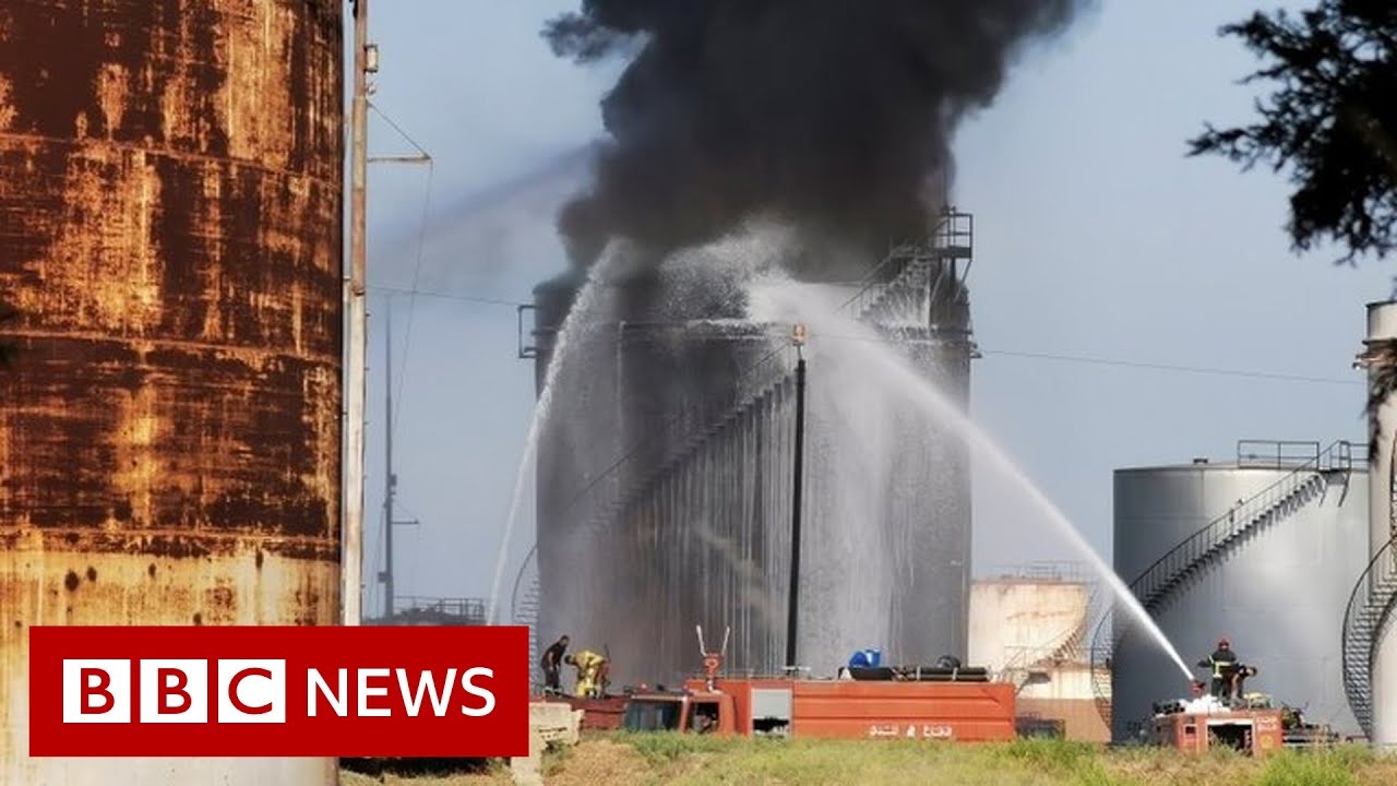 Large fire breaks out at oil facility in crisis-hit Lebanon - BBC News
