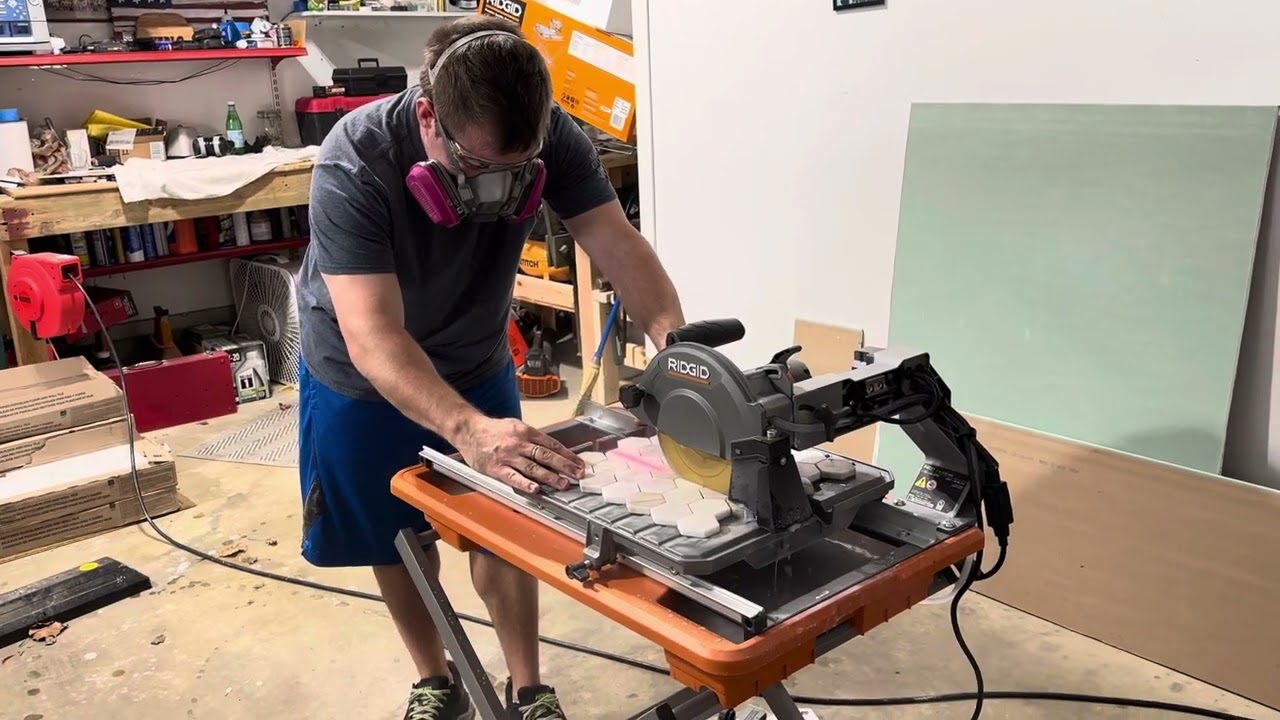 Cutting Marble Tiles with Ridgid Wet Tile Saw
