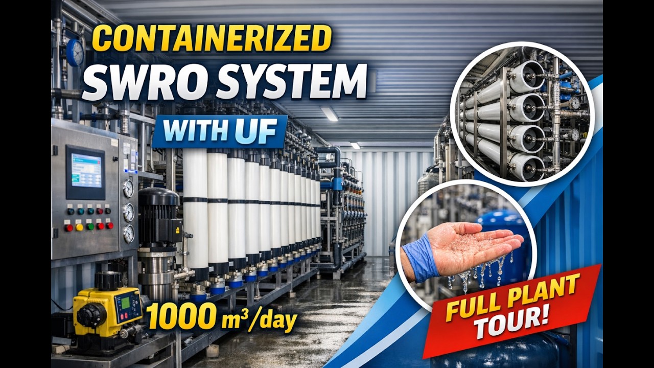 Containerized SWRO System with UF – Full Plant Walkthrough 1000 m³day