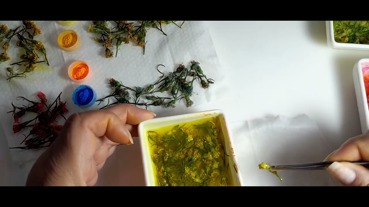 DIY COMO APLICAR ANILINA MINERAL A LA FLOR HUMEDA.NO TENGO DERECHOS DE LA MUSICQ DE FONDO
