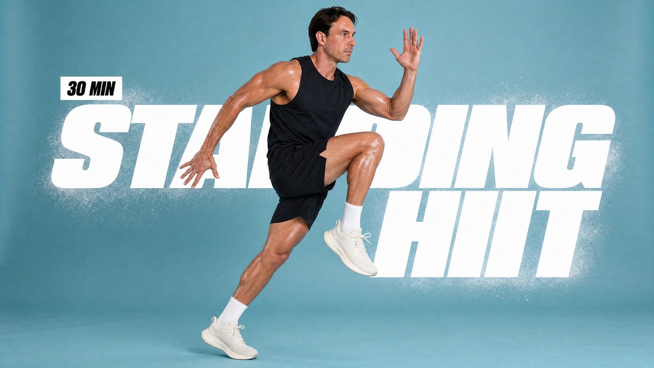 30-МИНУТНАЯ ИНТЕНСИВНАЯ HIIT-ТРЕНИРОВКА &mdash; ВСЕ УПРАЖНЕНИЯ СТОЯ &mdash; На всё тело, без оборудования, бе...
