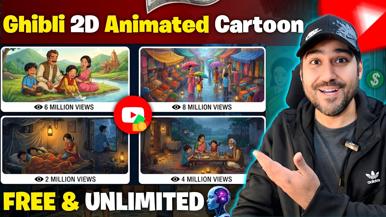 How to Create Ghibli 2D Animated Cartoon Videos With AI for FREE✅ | Cartoon Video Kaise Banaye
