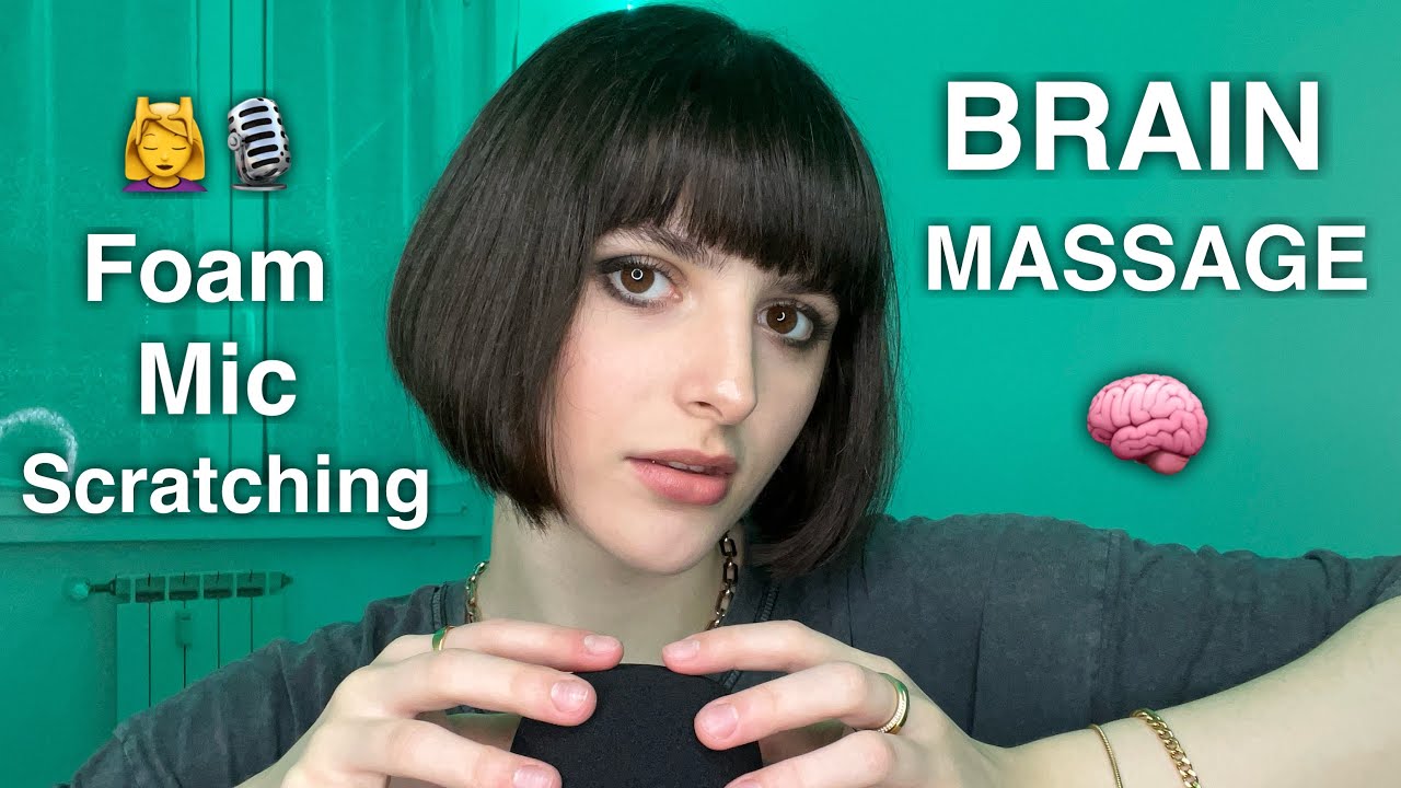 ASMR BRAIN MELTING🧠 Mic Scratching with Foam Cover: Brain Massage🎙🧽