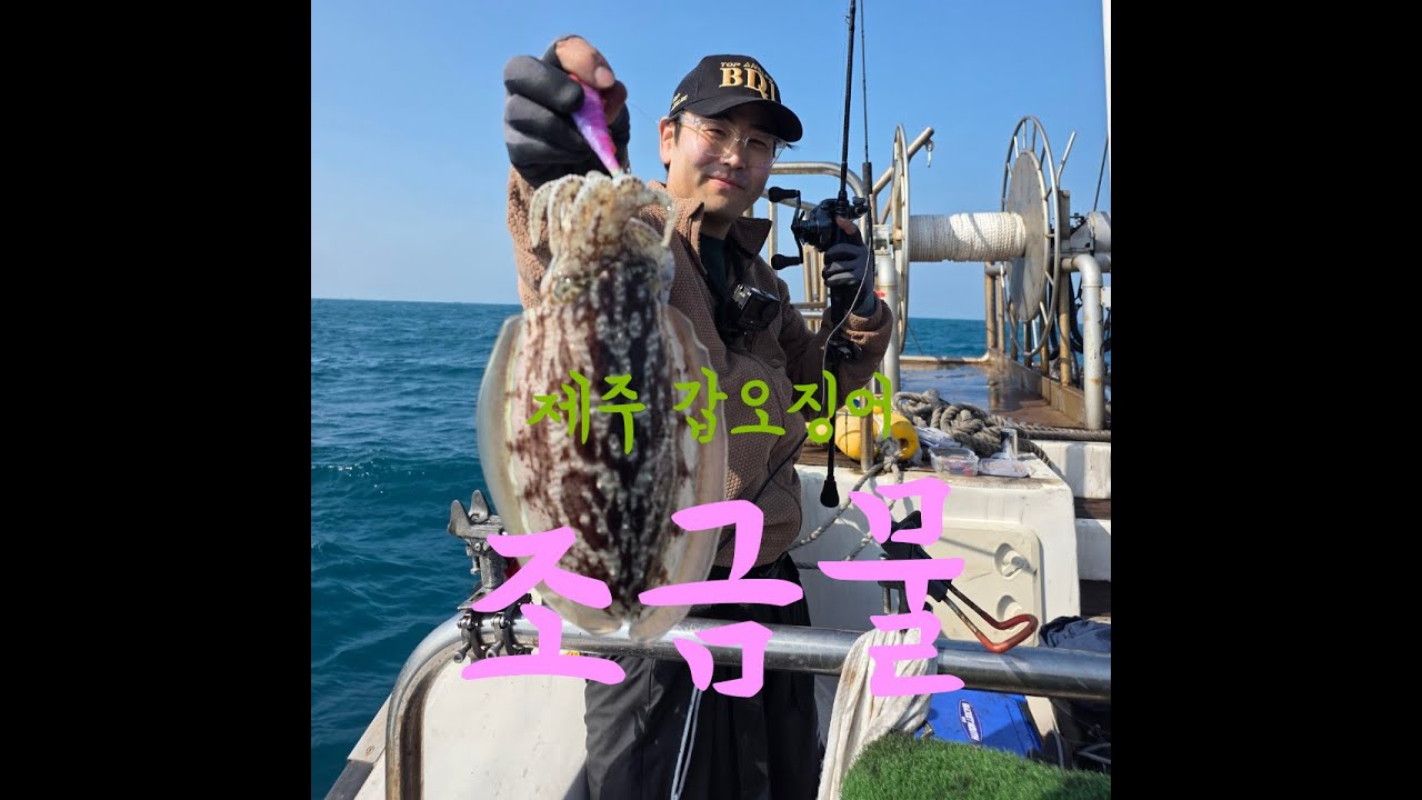 조금물때 제주도 심해갑오징어 살짝 캐스팅해서 끌어오기