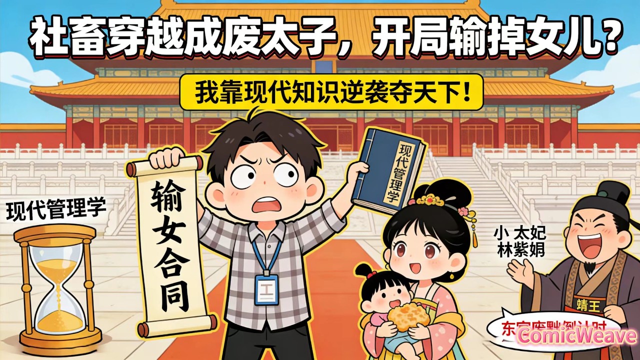 🔥全集｜社畜穿越成廢太子，開局輸掉女兒？我靠現代知識逆襲奪天下！#漫画動画 #沙雕动画 #小說 #漫画 #穿越