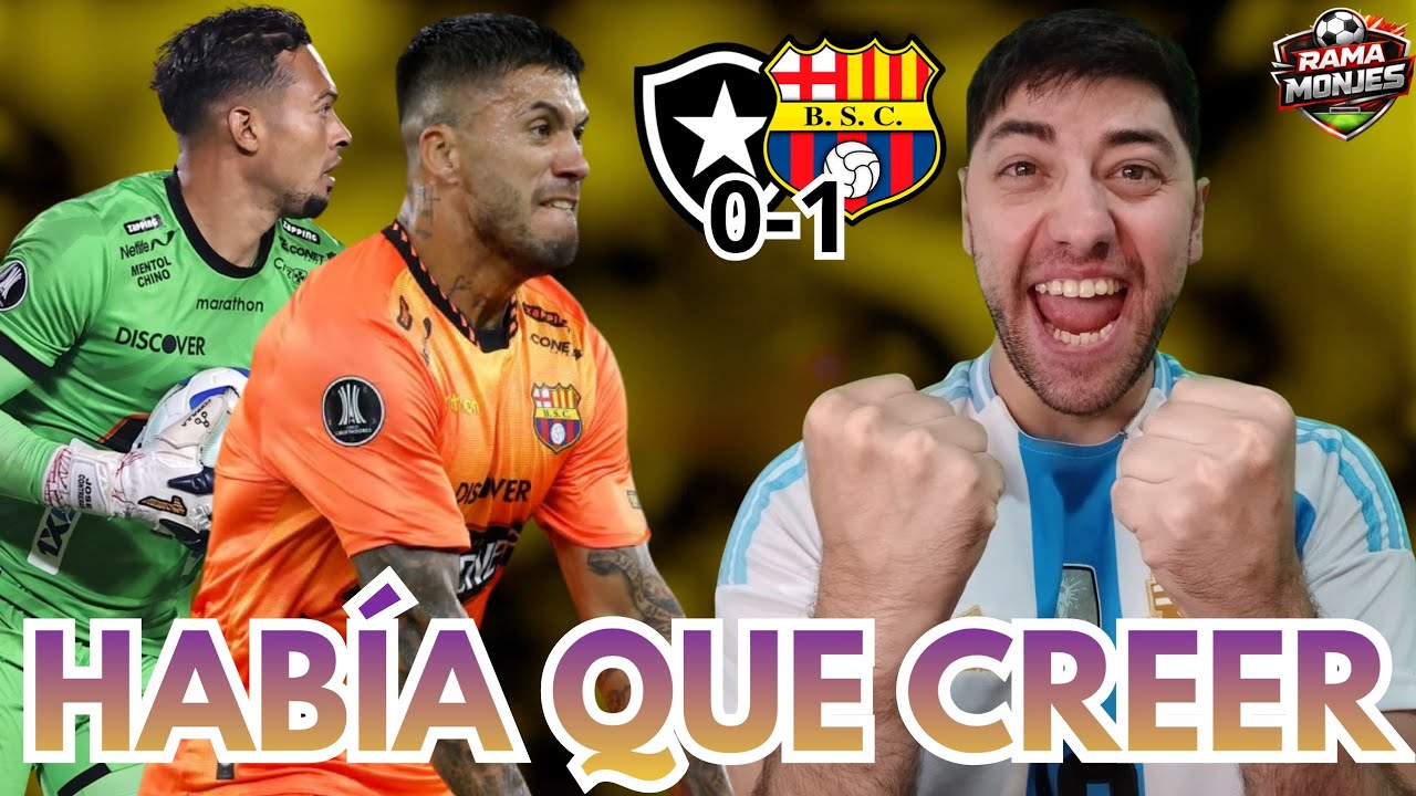 🔥🇪🇨HIST&Oacute;RICO! NARRADOR ARGENTINO se RINDE ante BARCELONA SC 1-0 (2-1) BOTAFOGO 
