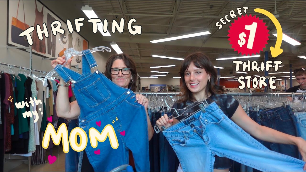 THRIFT WITH ME & my MOM at a secret $1 thrift store in MA
