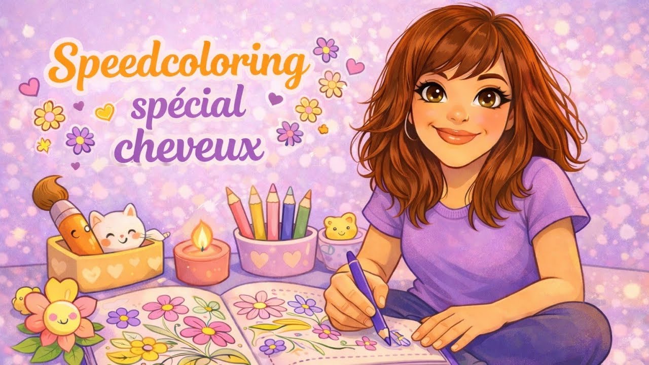 Speedcoloring Spécial cheveux-Colorisation illustrations/recueil 2025 de Kévin Téo'Art.