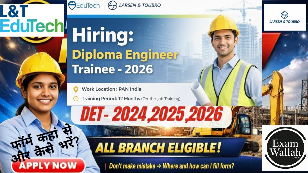 L&T Diploma Hiring 2026 |  L&T DET Recruitment 2026 | Diploma Off Campus Hiring | Diploma Job 2026