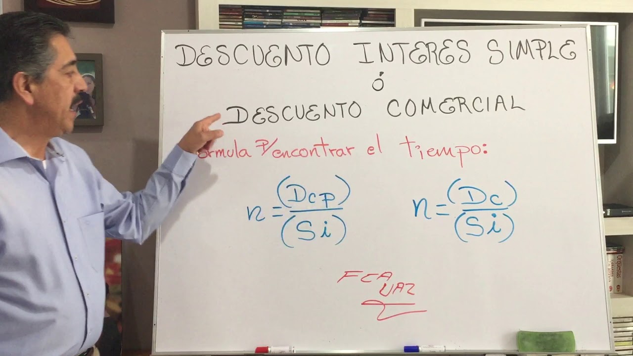 Fórmula de tiempo en Descuento Comercial o Descuento a Interés Simple