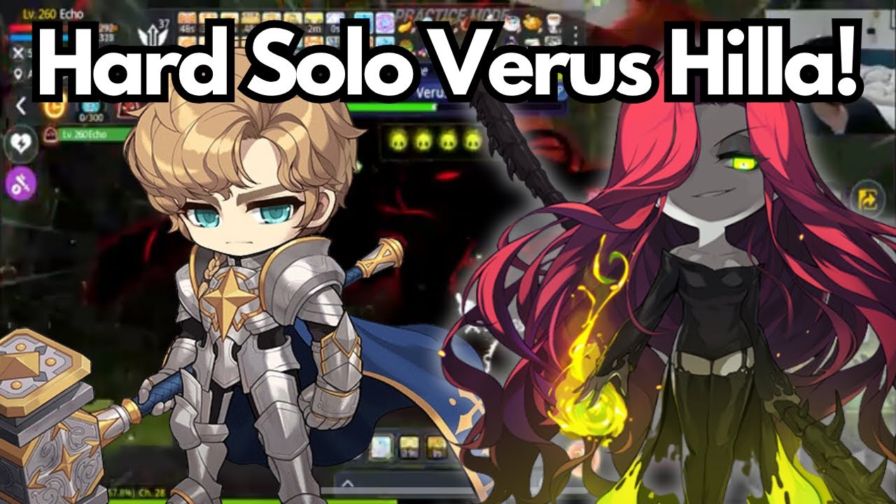 Maplestory M - FIRST LOOK at Solo Hard Verus Hilla (Practice Mode) - Paladin POV