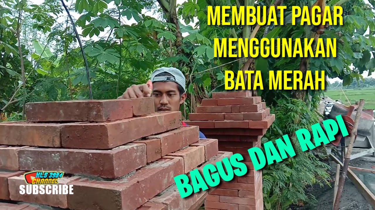 MEMBUAT PAGAR DARI BATU BATA CANTIK || Bata merah