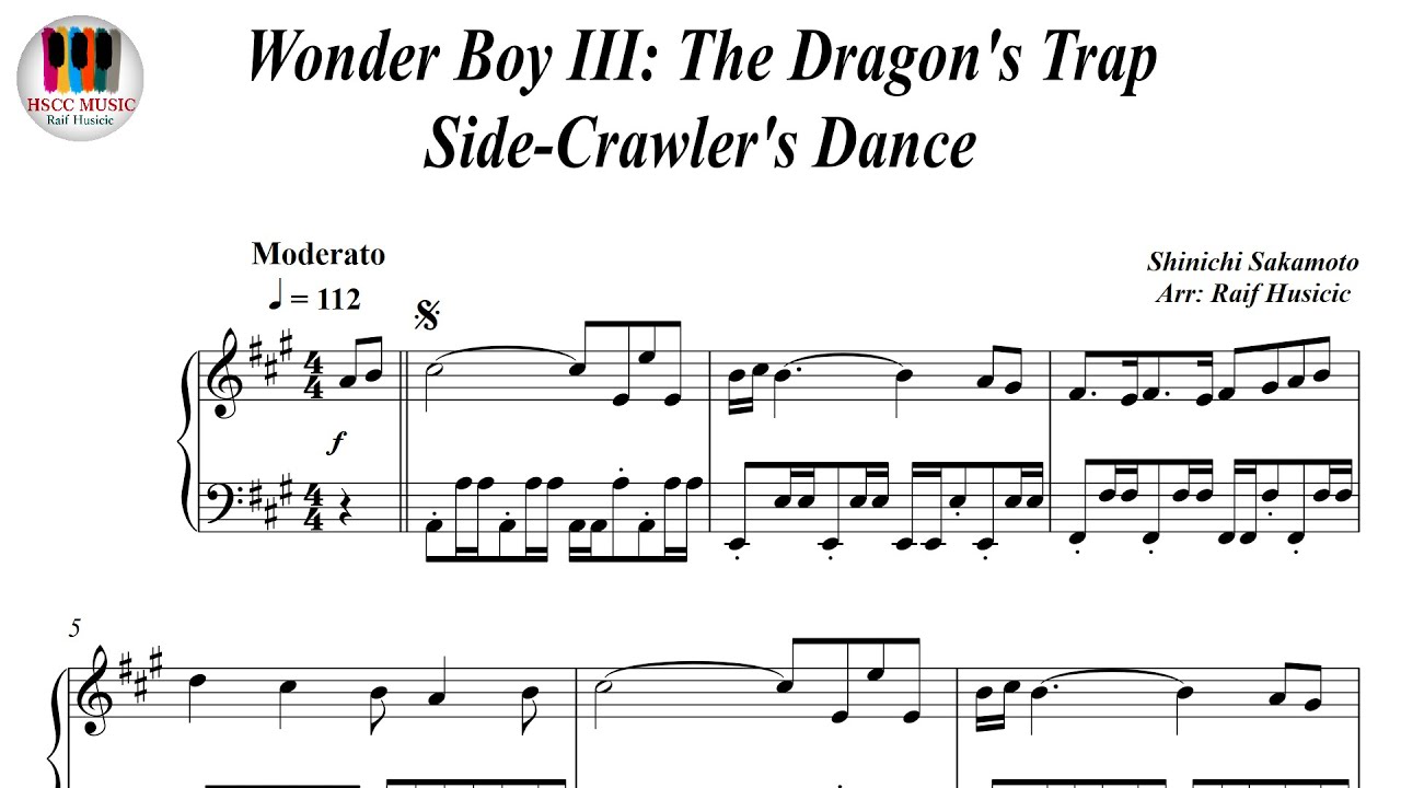 Wonder Boy III: The Dragon's Trap, Side-Crawler's Dance, Piano Sheet Music
