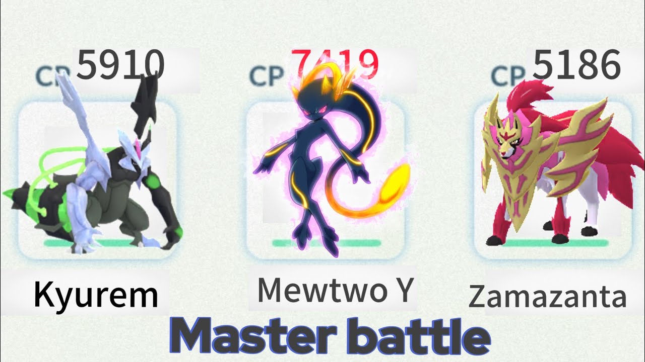😱 USING MEGA MEWTWO Y SHILD ZAMAZANTA SHINY ✨ BLACK KYUREM GRANDMASTER BATTLE IN POKEMON GO