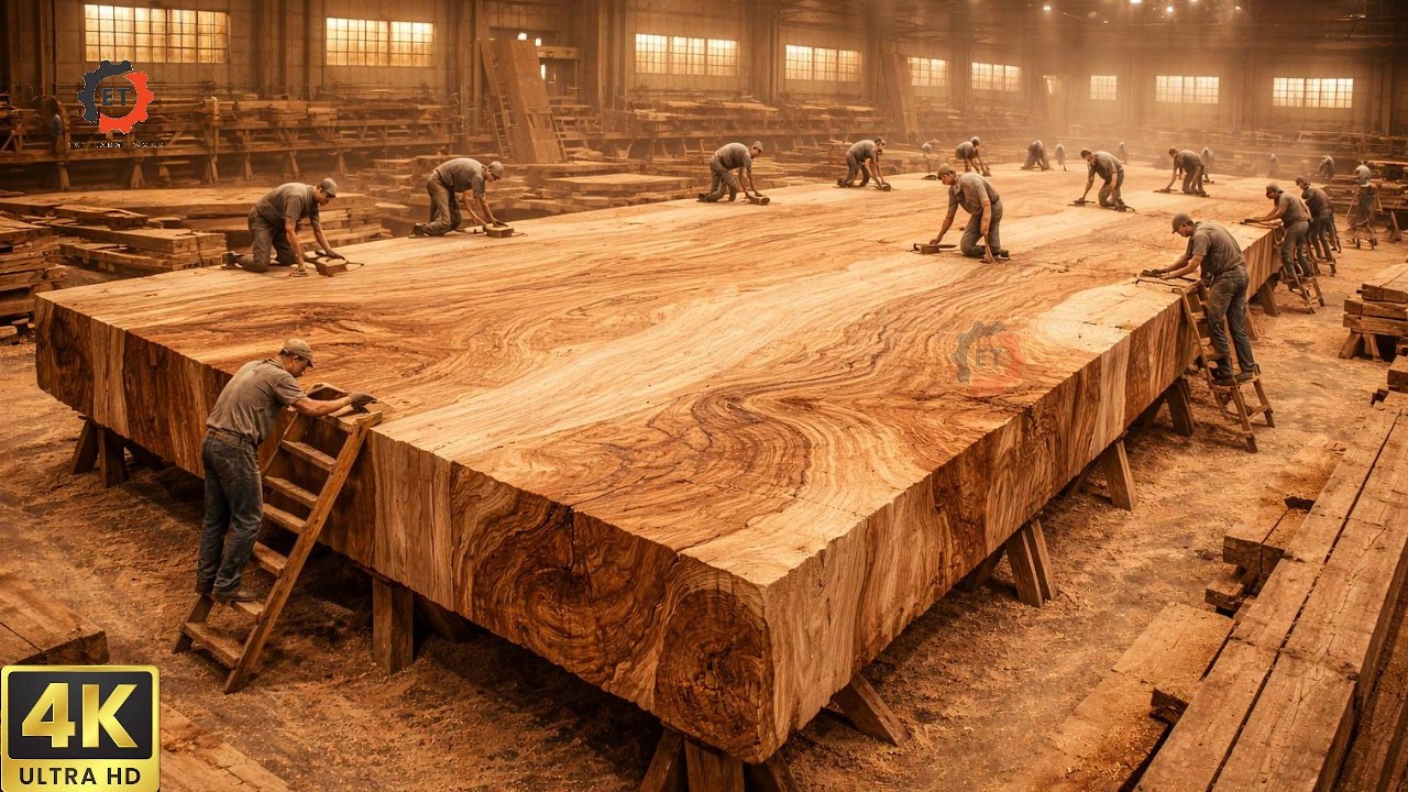 Inside the Giant Wood Factory | Massive Logs and Heavy Machines Creating Incredible Wood Tables